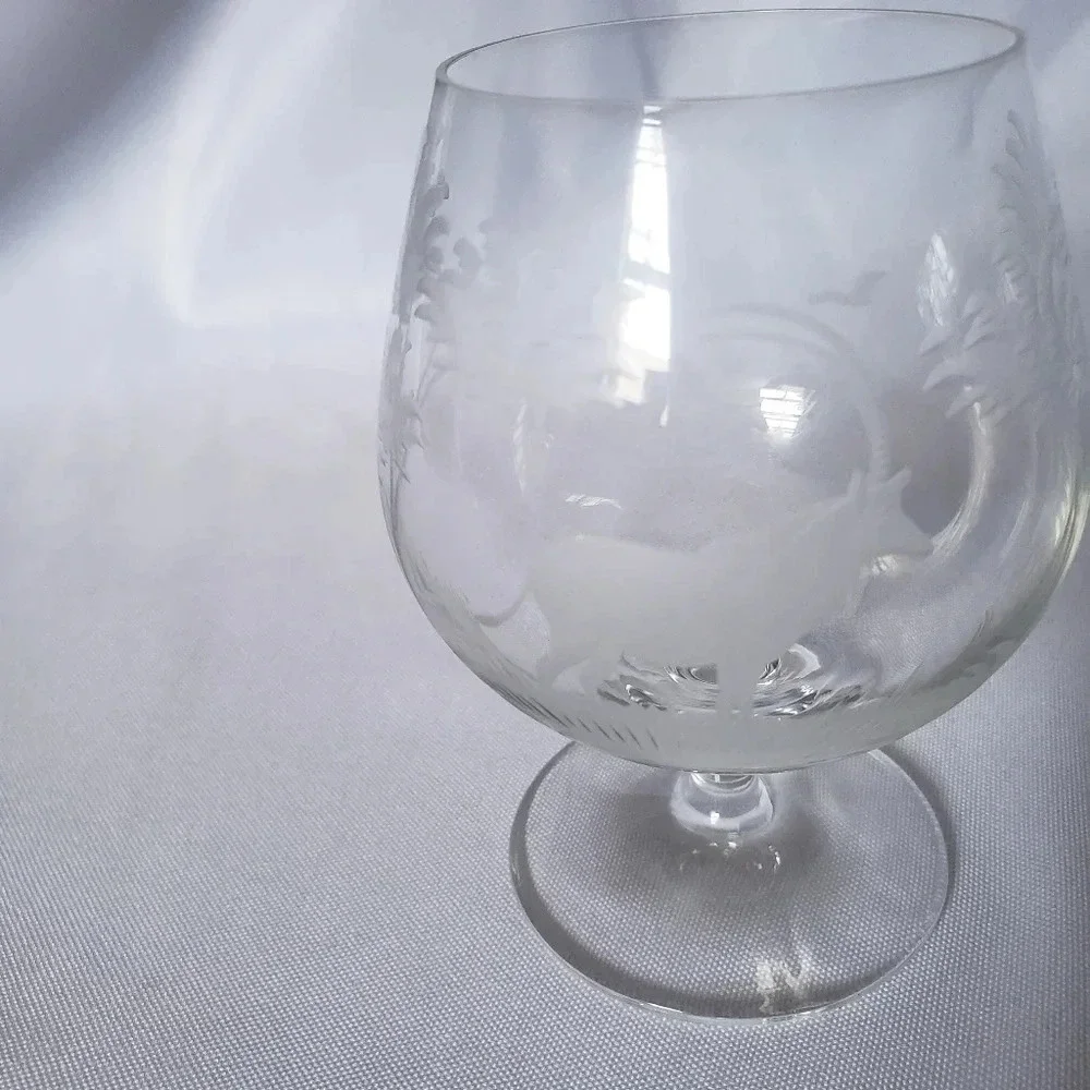 Set of 2 crystal brandy snifter glasses